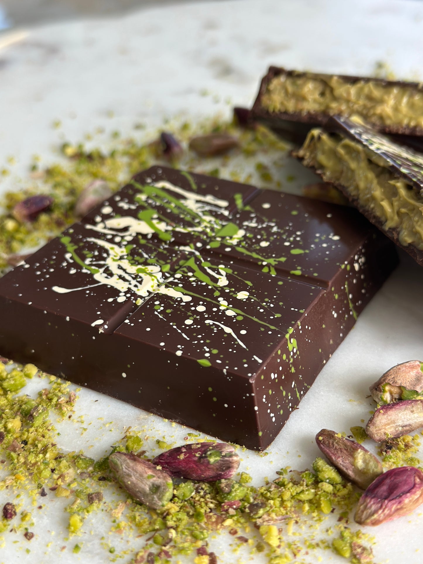 Dubai Collection Chocolate Squares – Milk, Dark, Ruby, White Pistachio Bars, Luxury Gourmet Handmade Chocolate