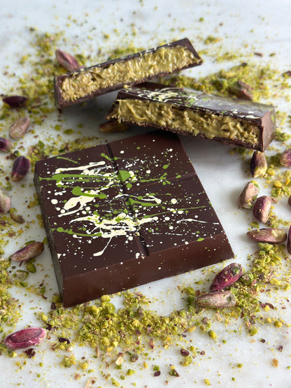 Dubai Collection Chocolate Squares – Milk, Dark, Ruby, White Pistachio Bars, Luxury Gourmet Handmade Chocolate